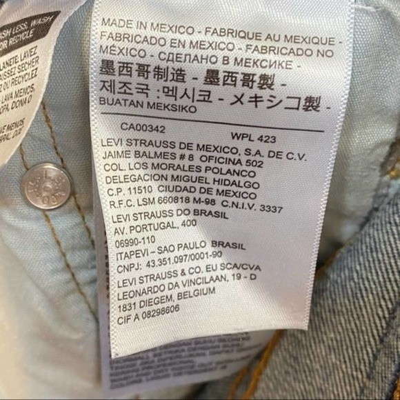 Women's 501 T Distressed Tapered Jeans Button Fly High Waist Mom Jeans 29 - Picture 9 of 12